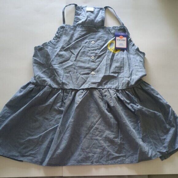 Top Paw Other - Top Paw Dog Sun Dress Straps Peace Sign Light Denim Ruffle Size XLarge N…